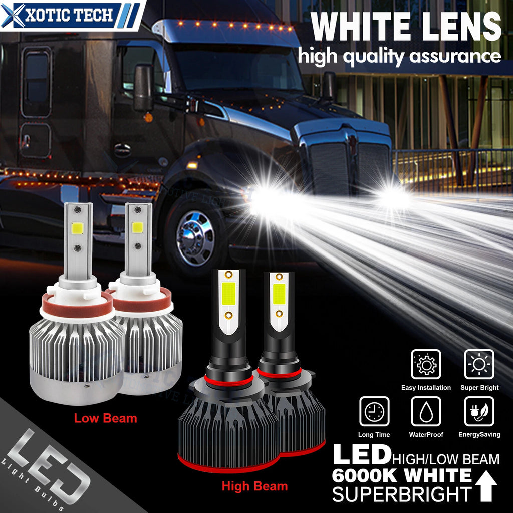 White LED Headlight Kit for Kenworth T680 T880 (2013–2019)