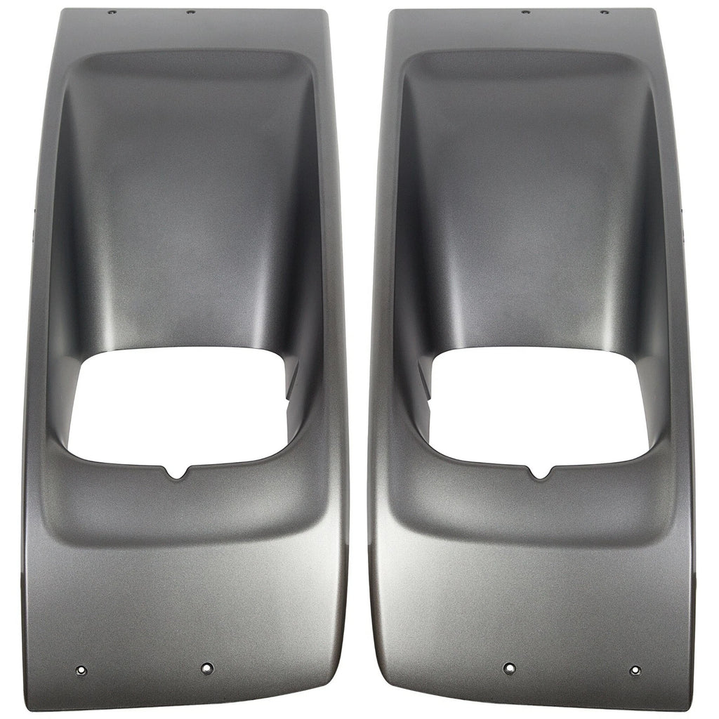 Set of 2 Silver Headlamp Bezels for Chevrolet GMC C4500 C5500 (2003–2009)