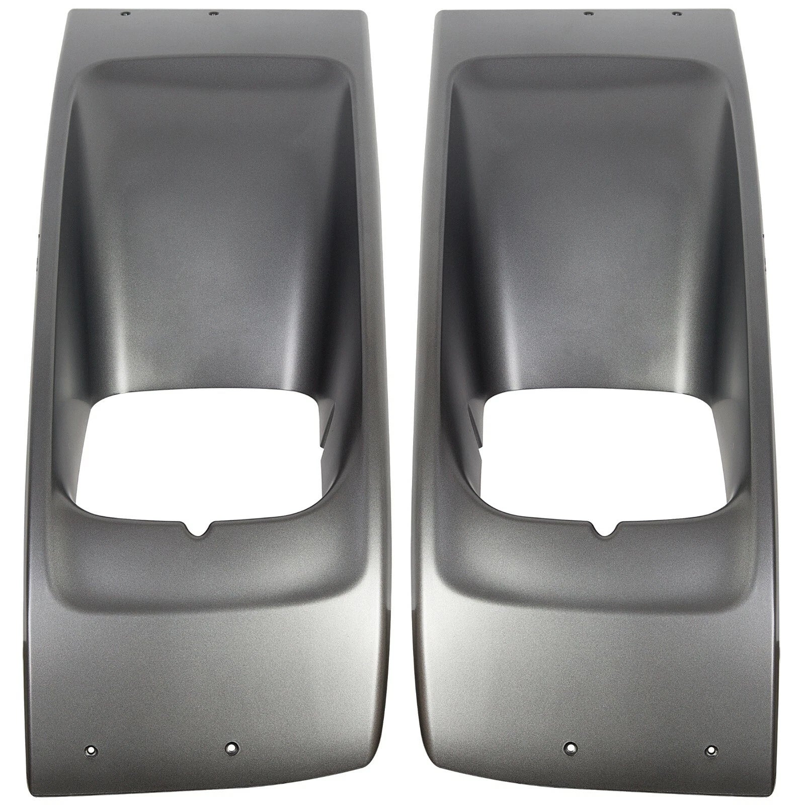 Set of 2 Silver Headlamp Bezels for Chevrolet GMC C4500 C5500 (2003–2009)