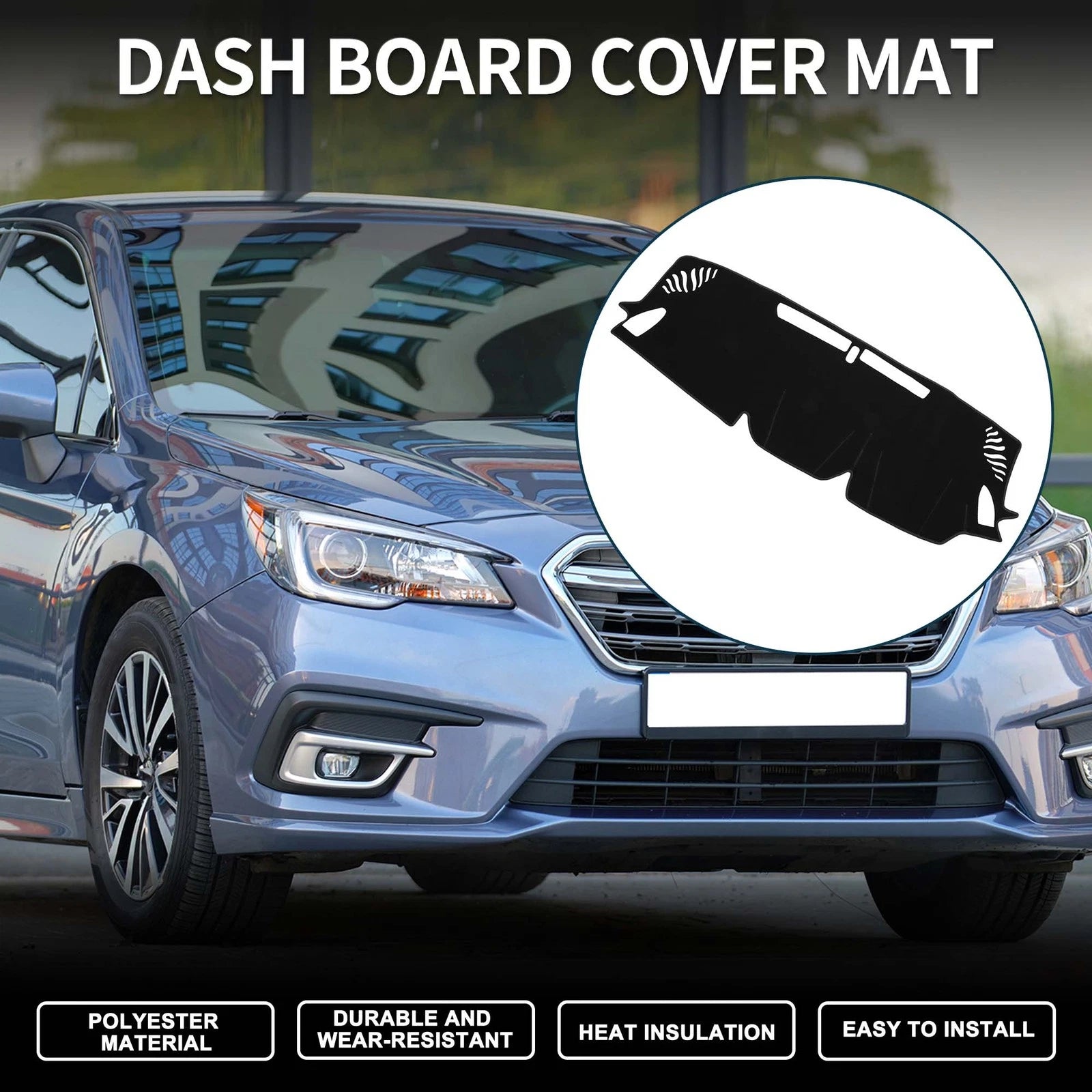 Dashboard Cover Mat for Subaru Levorg (2014–2020) Sun Protector Black