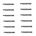 Set of 12 High Lift Notched Mower Blades for Exmark Laser Z AC XS (Fits 103-6394, 103-6399)