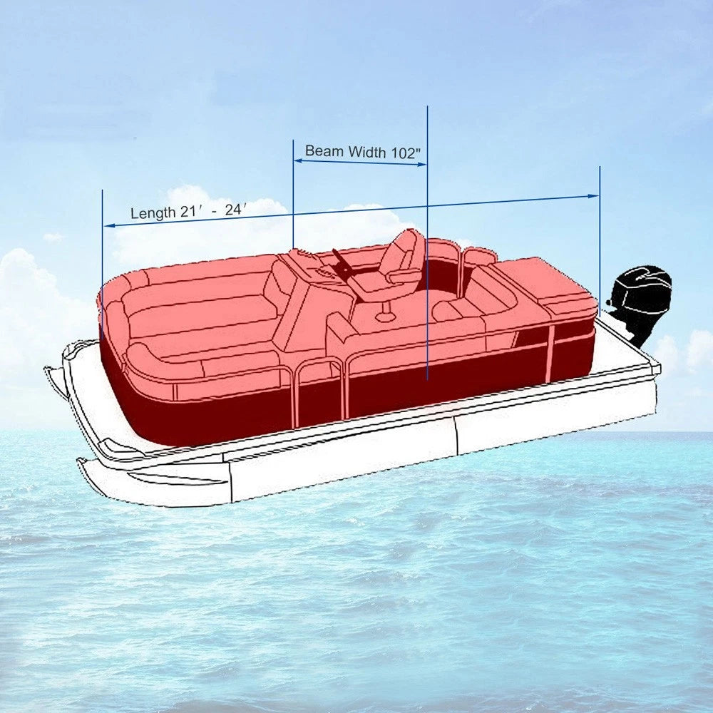 Waterproof Gray Boat Cover for Pontoon (2021–2024)