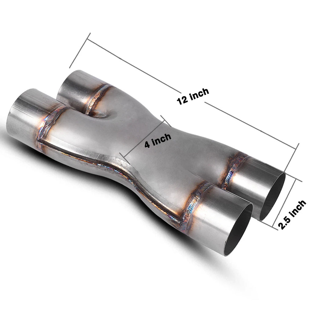 Universal Crossover X Pipe Dual 2.5" Stainless Steel Exhaust Tip