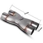 Universal Crossover X Pipe Dual 2.5" Stainless Steel Exhaust Tip