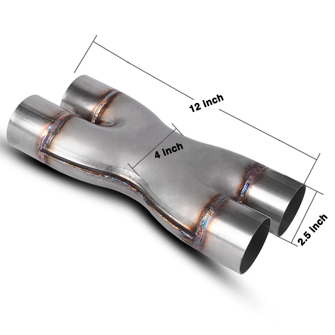 Universal Crossover X Pipe Dual 2.5" Stainless Steel Exhaust Tip