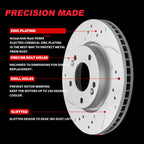 Front Drilled Rotors & Ceramic Brake Pads for Hyundai Elantra Veloster (2011–2023)
