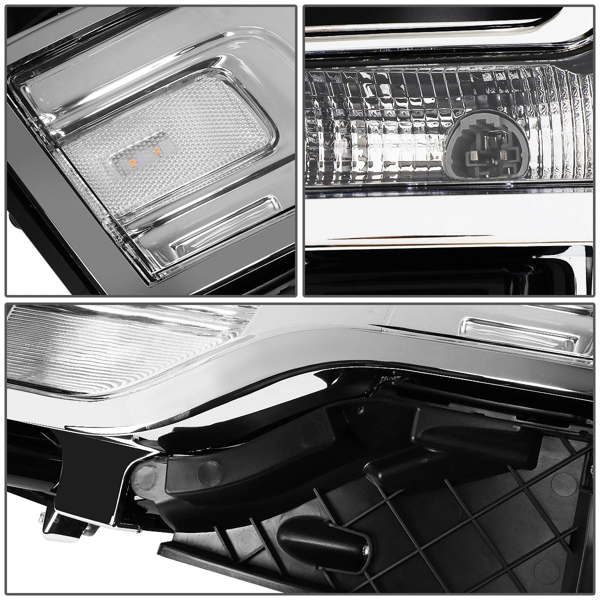 Set of 2 OE Style Headlight Lamps for Ford Flex (2013–2019) Chrome