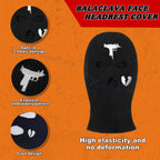 Halloween Scary Bandit Ski Mask Head Rest Cover for Universal Fit (Front)