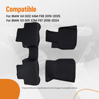 All-Weather Floor Mats for BMW X3/X4 (2018–2025) TPE Anti-Slip Black