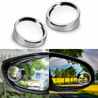 2" Silver Round Stick-On Blind Spot Convex Mirror for Universal (Universal)