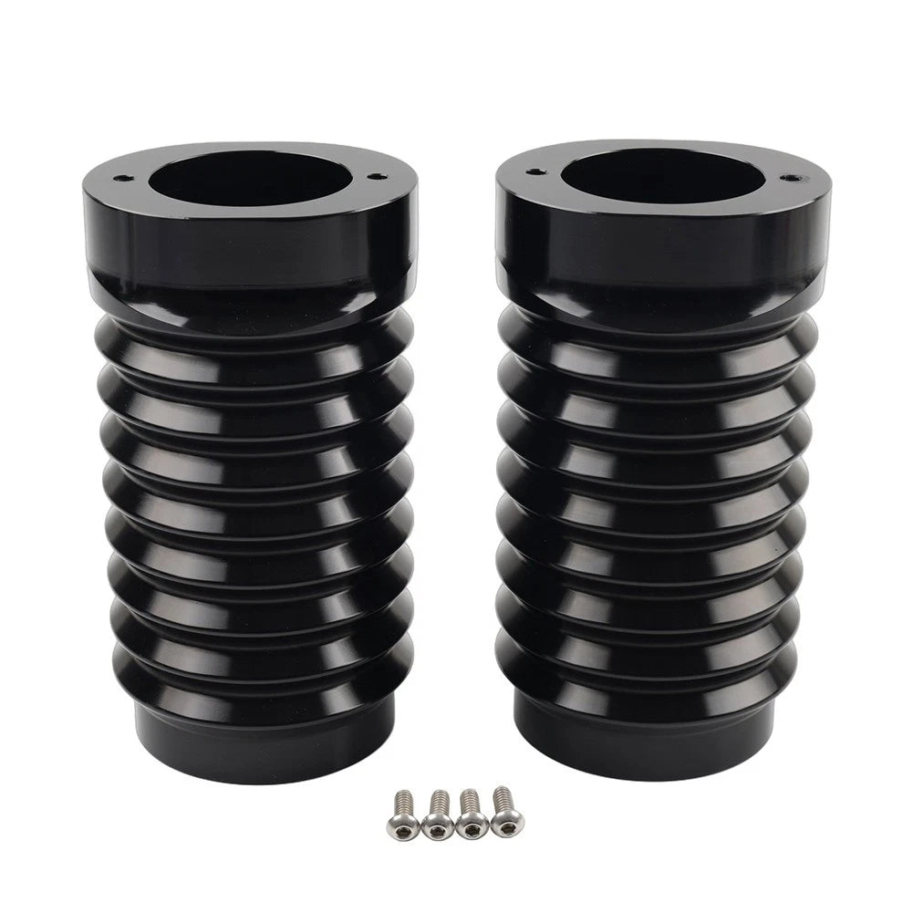 Retro Fork Boot Slider Covers for Harley Tour Road Street Tri Glide (2014–2023) Black
