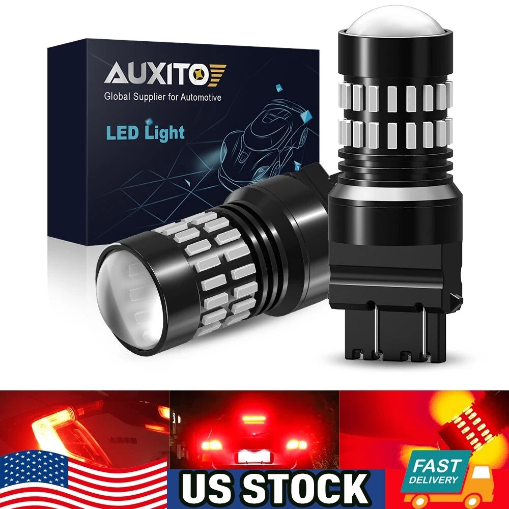 2X 3157 3057 Red LED Strobe Brake Tail Light Bulbs for