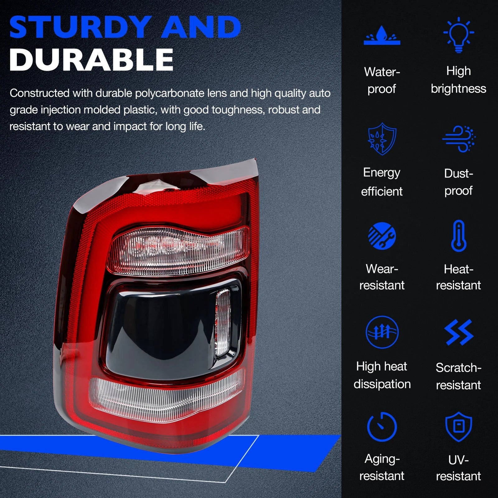 LED Brake Tail Light for Dodge Ram 1500 (2019-2024)