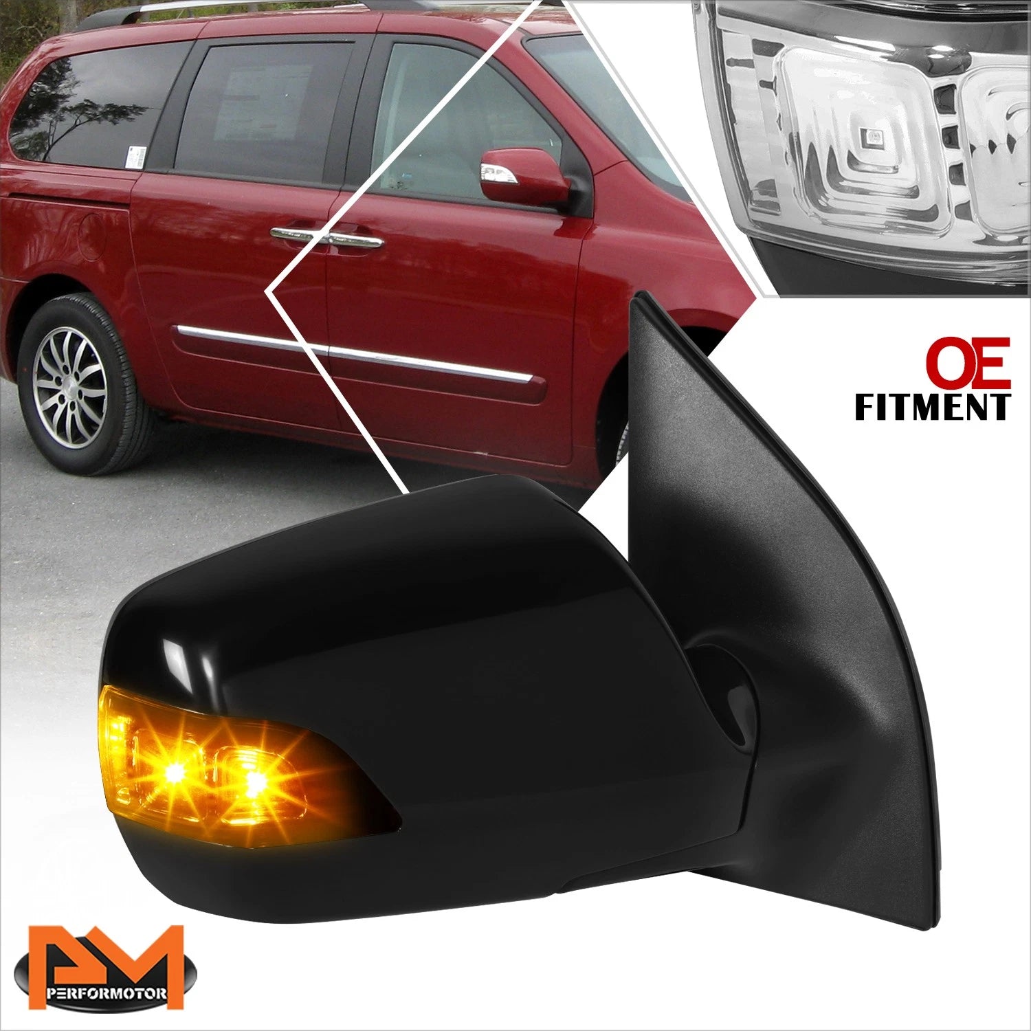 Power Adjust Side Rear View Door Mirror Right RH for Sedona (2009–2014)