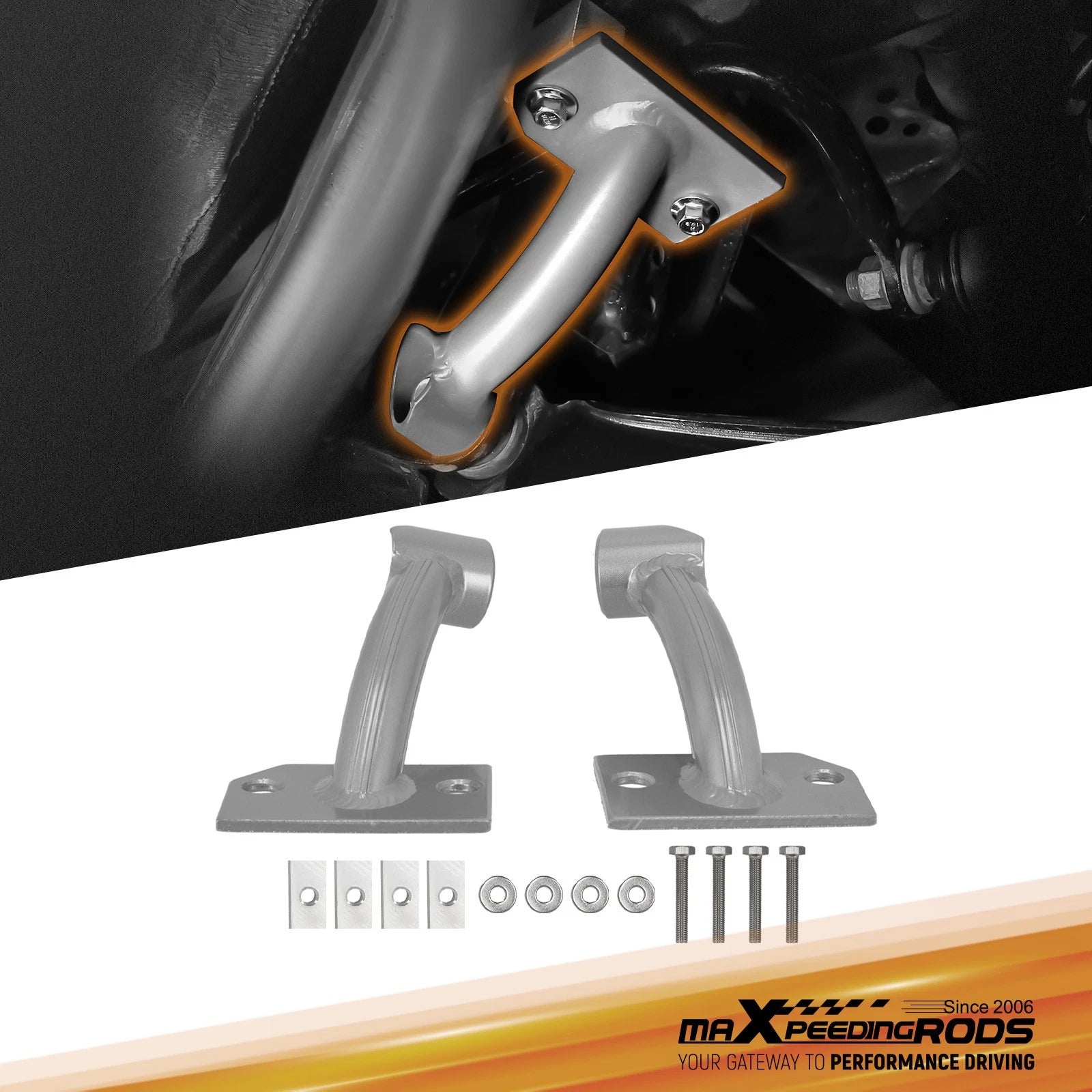 2PCS Rear Lower Curved Bar Mount for Toyota Mark X (2004–2009)