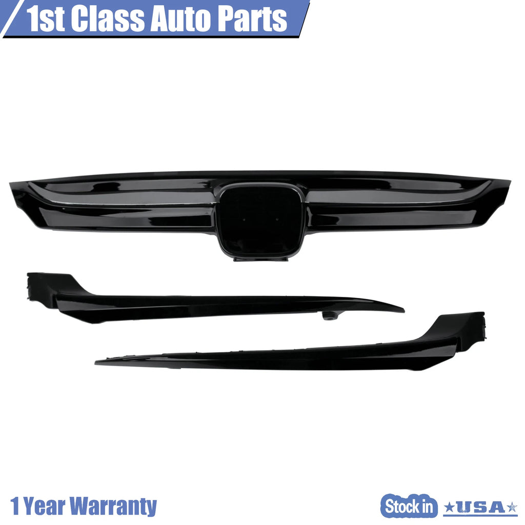 Glossy Black Sport Style Front Grille with Chrome Garnish for Honda Accord (2018–2020)