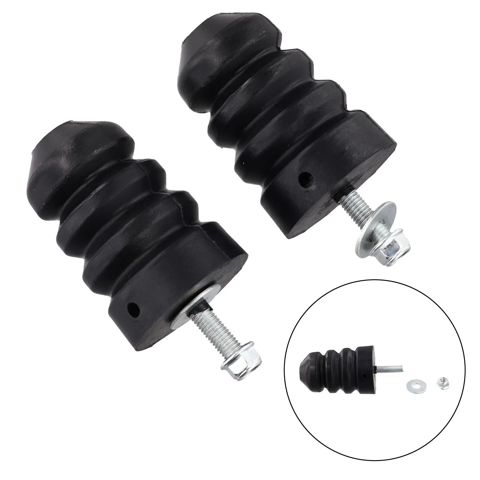 Set of 2 Rear Leaf Spring Control Arm Bumper Rubber Blocks for Ford F250 F350