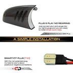 2X Smoked Black Lens Sequential Amber LED Side Mirror Lights for Chevy GMC