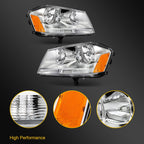 Pair Headlight Assemblies for Dodge Avenger (2008–2014) Reflector Type