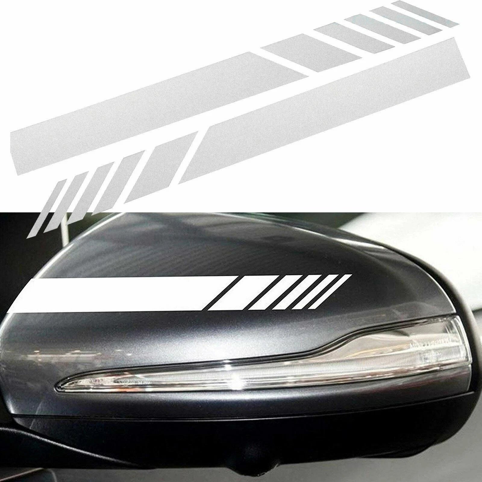 Racing Stripes Rear View Mirror Vinyl Sticker for Universal Fit (2019-2024)