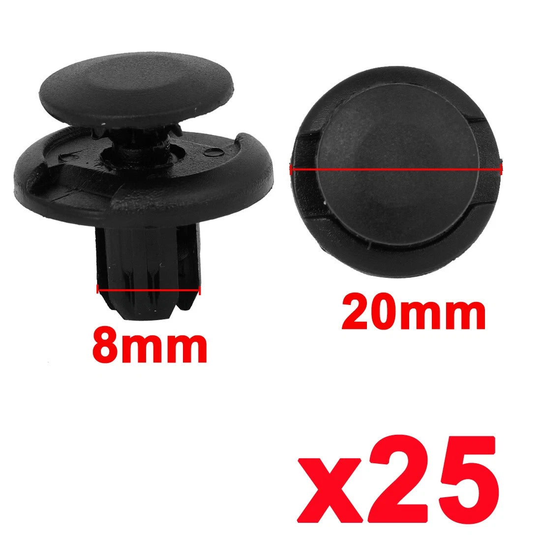 25 Pcs Push in Nylon Rivet Fastener Clip for Honda Accord 
