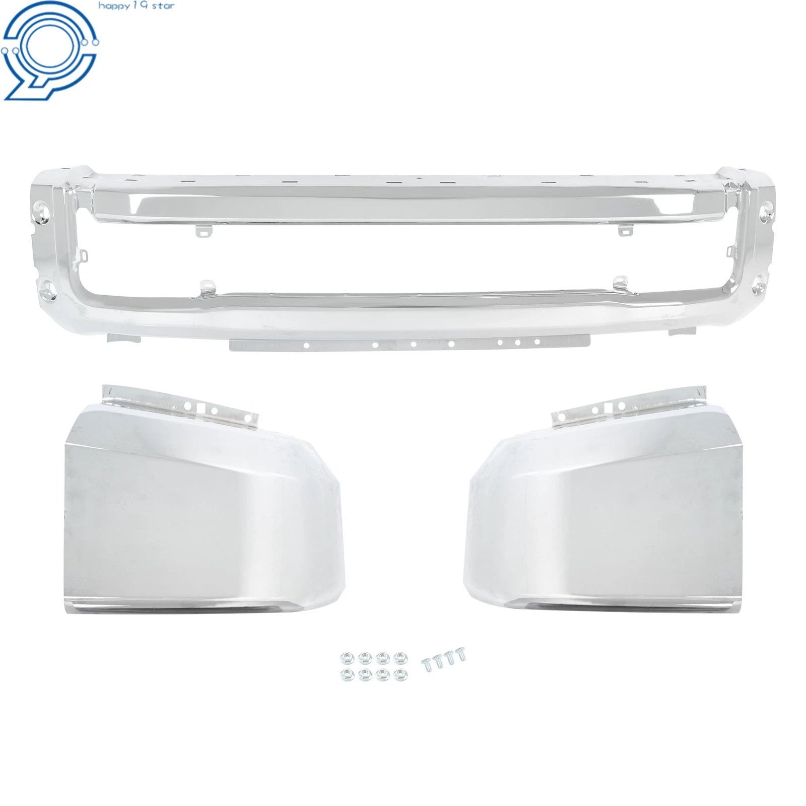 Steel Chrome Plated Split Front Bumper FO1002448 for Ford F-250 F-350 (2020–2022)