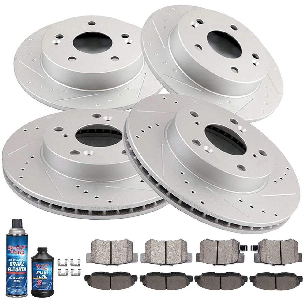 Brake Pads and Rotors Set for Honda Civic EX 2012 (1.8L, Drilled)