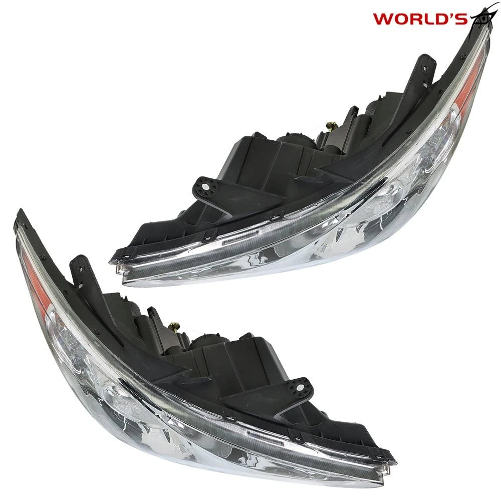 Halogen Headlight Set for Hyundai Sonata (2011–2014) Chrome Trim Amber Corner