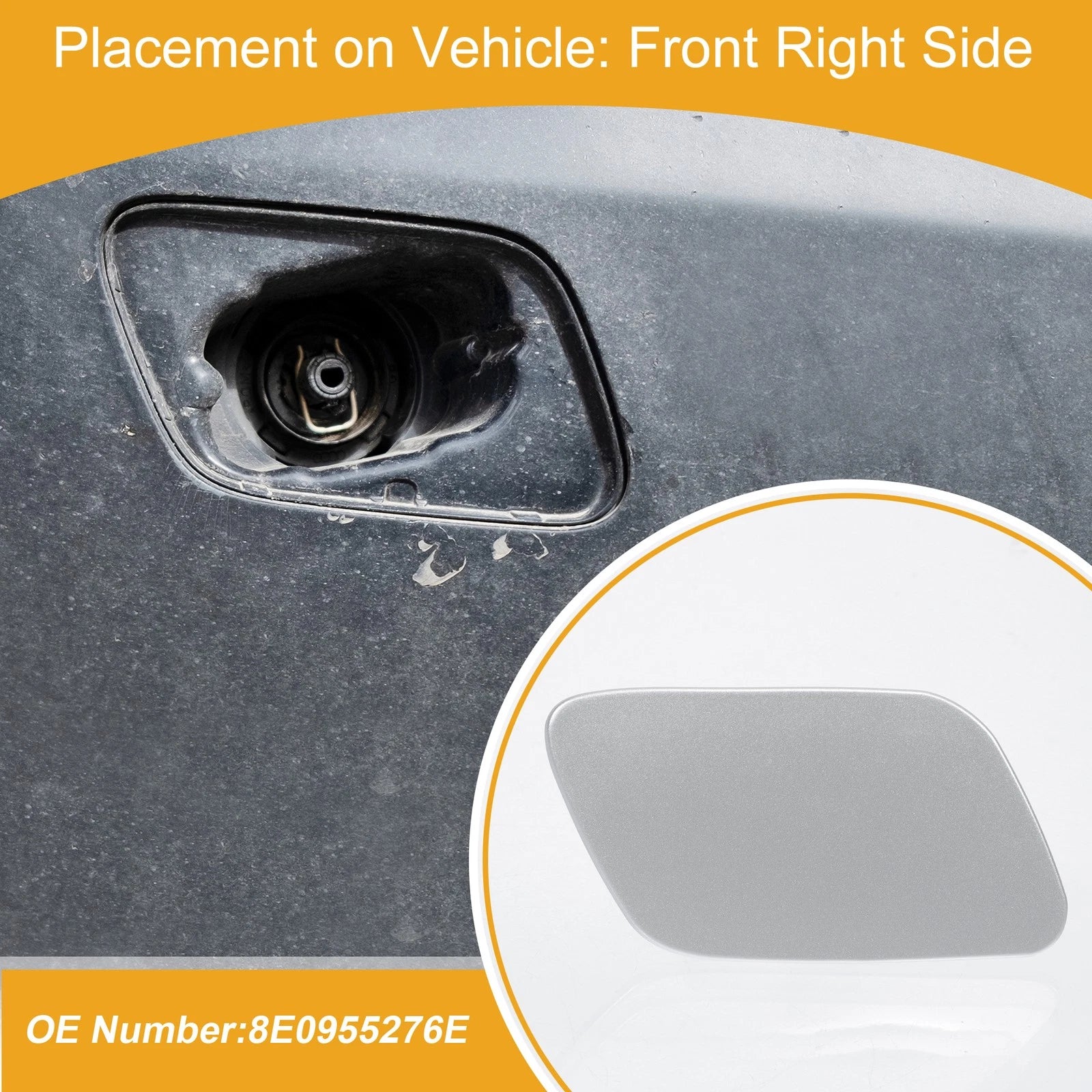 Front Right Washer Nozzle Cover Cap for Audi A4 (2005–2008) 8E0955453B