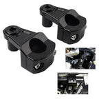 Handlebar Mount Clamps Riser for Motorcycle (7/8" to 1-1/8", Black)