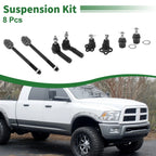 8 Pcs Tie Rod Ends & Ball Joints for Dodge Dakota (2005-2011)