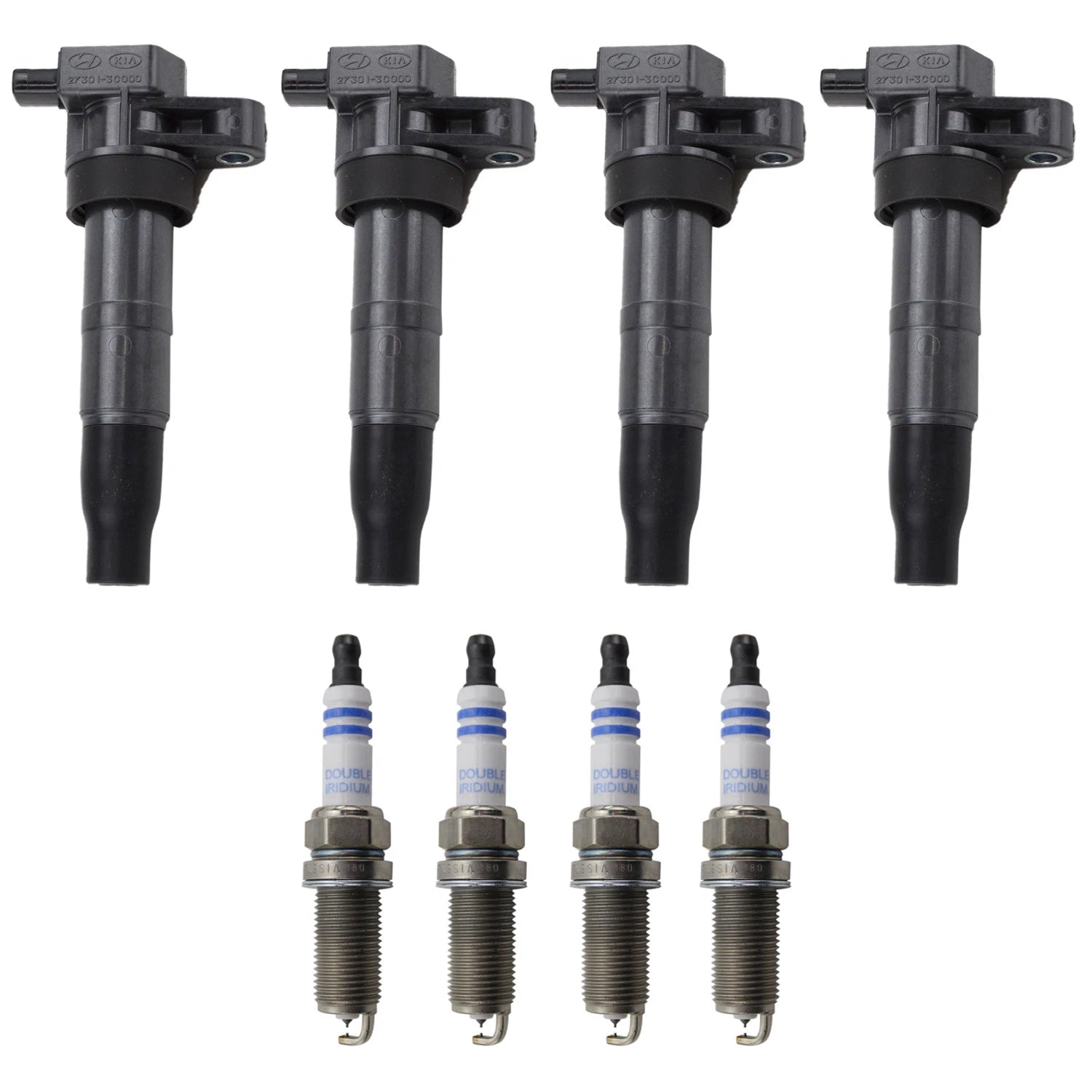 Set of 4 Ignition Coils & Spark Plugs for Kia Optima (L4 VIN 8)