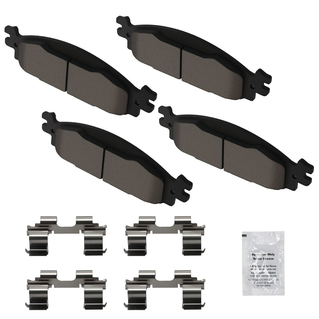 Set of 4 Front Ceramic Brake Pads for Ford Explorer Flex Taurus (2009–2019) D1376