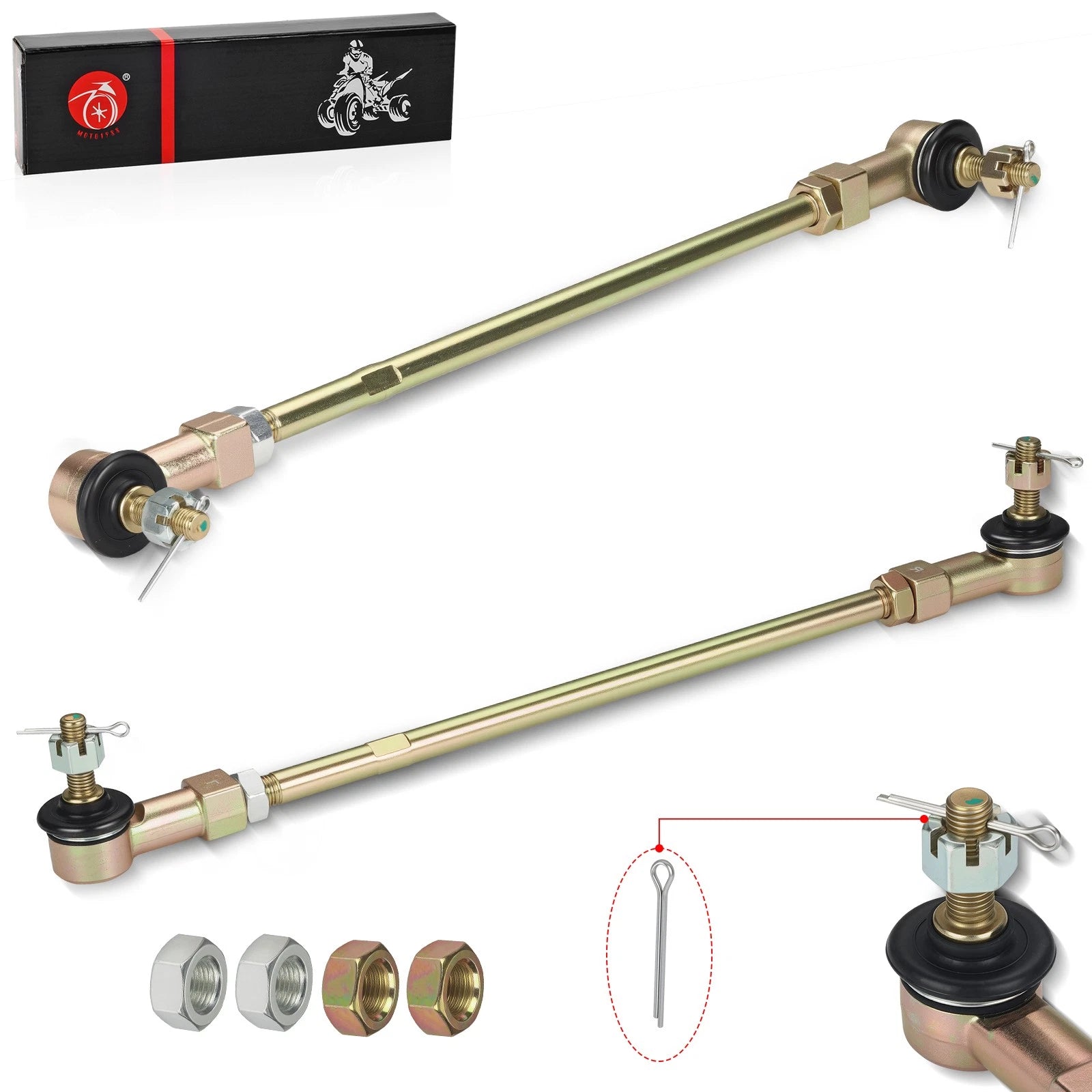 Tie Rods Kit w/Tie Rod Ends for Honda TRX450R TRX450ER (2004–2009)