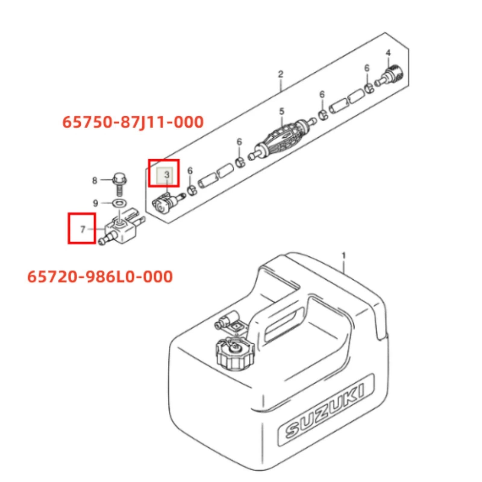 Fuel Connector Kit for Suzuki DF 4-140 HP Outboard (18-80419, 18-80425)
