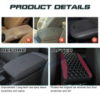 PU Leather Rhombus Seat Central Box Lid Cover Armrest Pad for Black & Wine Red (-)