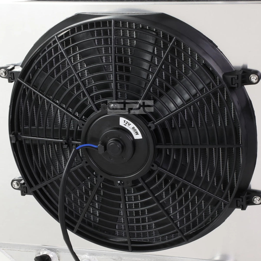 3-Row Aluminum Racing Radiator + Cooling Fan Shroud for Mustang/Falcon (1967–1970)