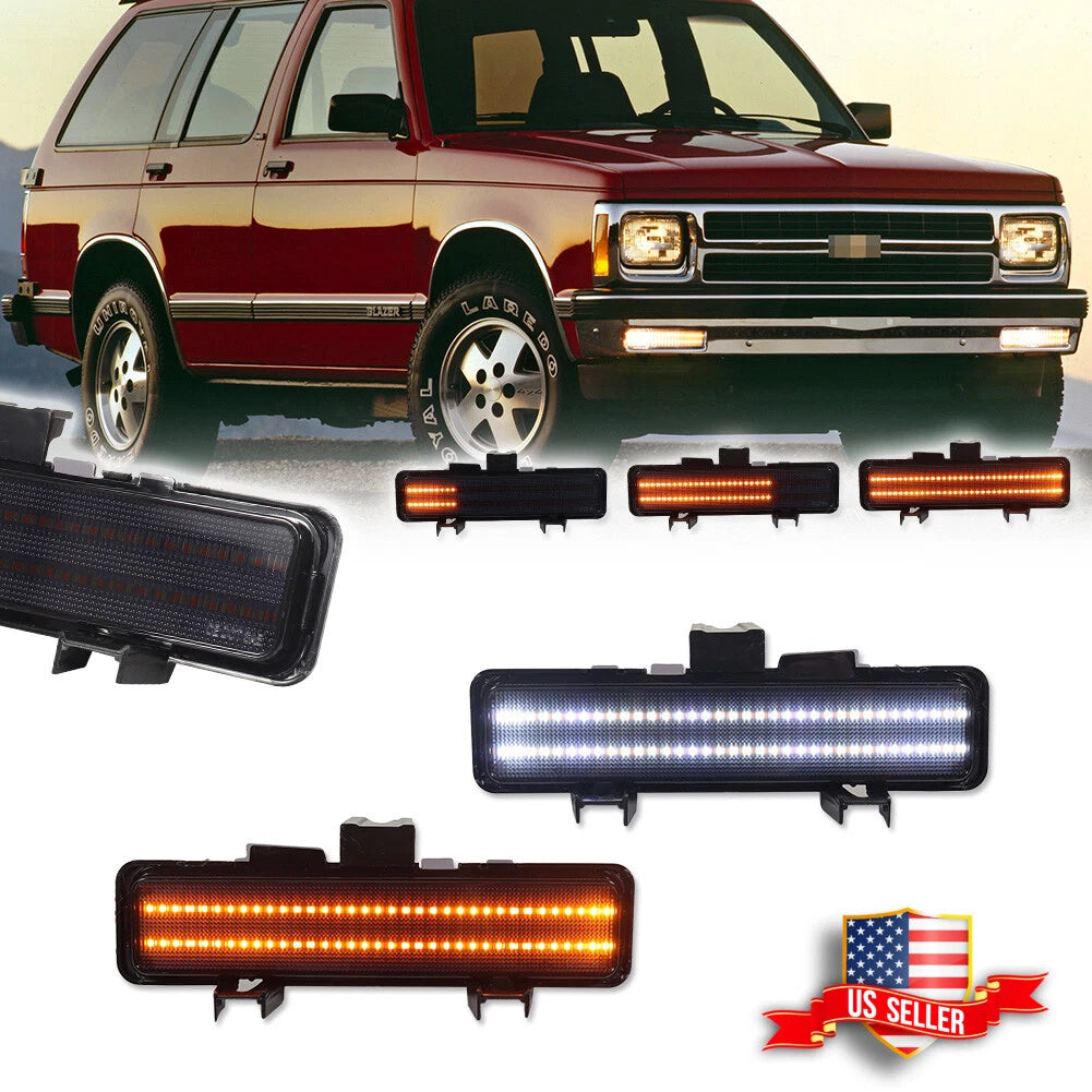 Smoke Switchback LED Parking Signal Lights for Chevy S-10 / GMC S-15 (1983–1993)