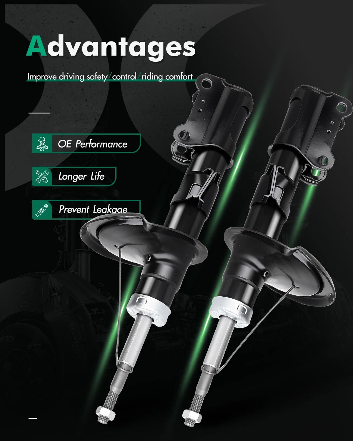 Front Shocks Struts for Volvo S60 (2001–2009), S80 (1999–2006), V70 (2000–2007)