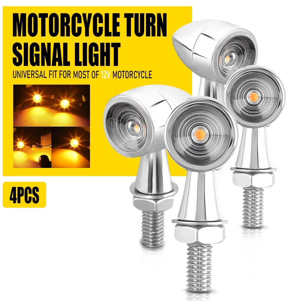 4X LED Bullet Turn Signals for Motorcycle (PY)
