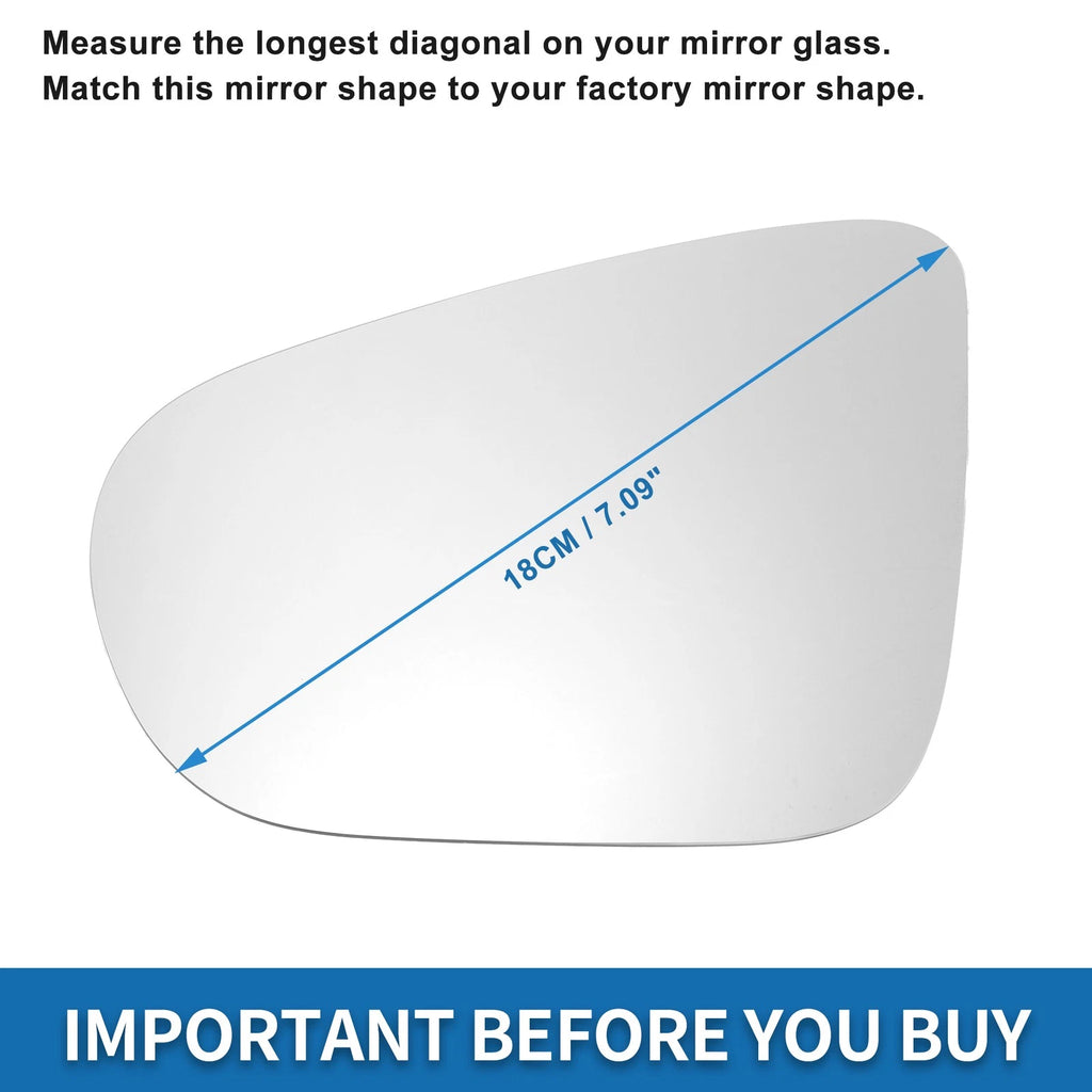 Heated Left Side Mirror Glass for Volkswagen Golf Mk6 (2009–2013)