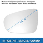 Heated Left Side Mirror Glass for Volkswagen Golf Mk6 (2009–2013)