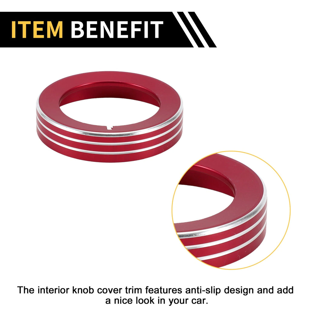 Headlight Control Switch Knob Cover Ring for Ford F-150 (2016–2021) Red