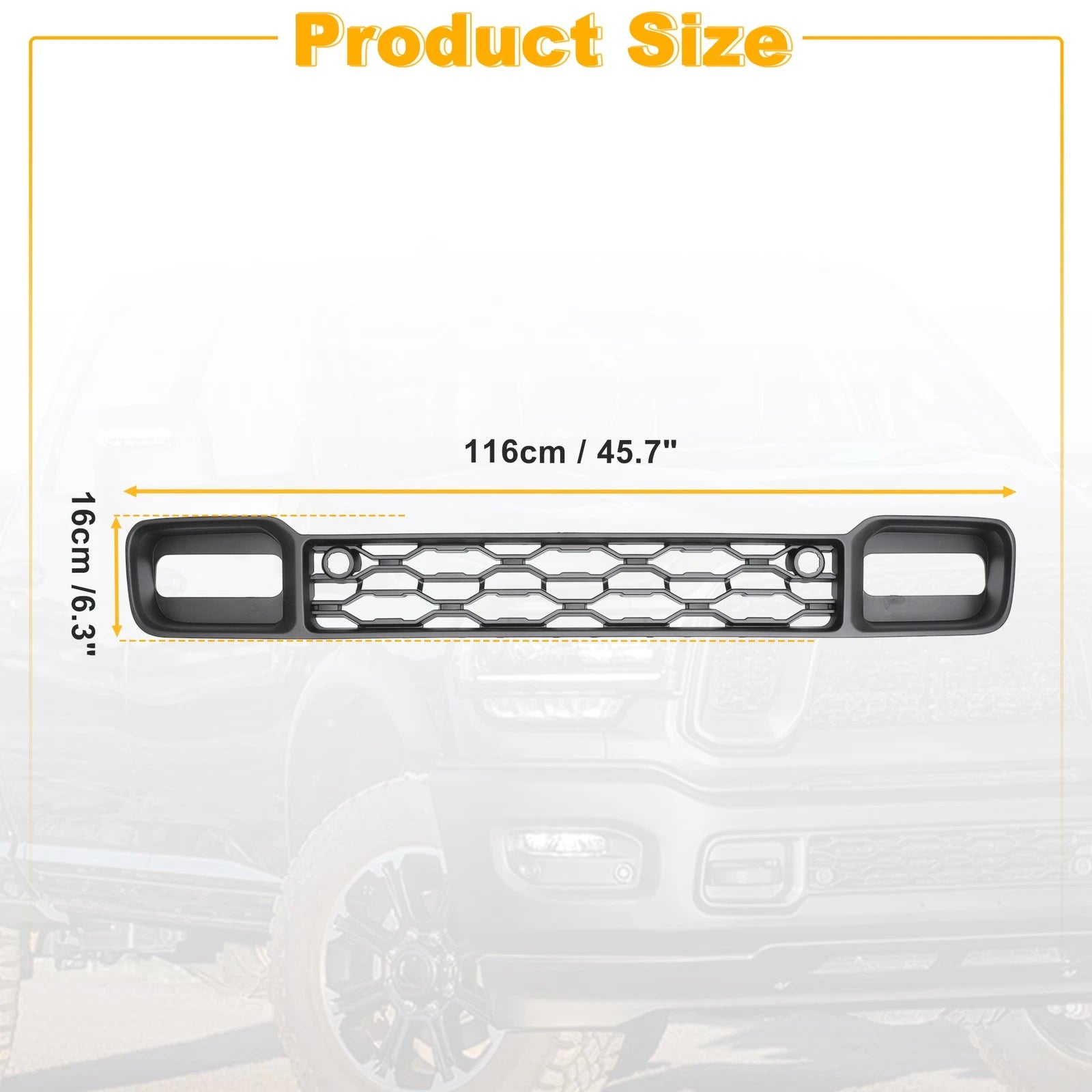 Front Bumper Grille Cover for Dodge RAM 2500 3500 (2019–2024) No. 68384294AA