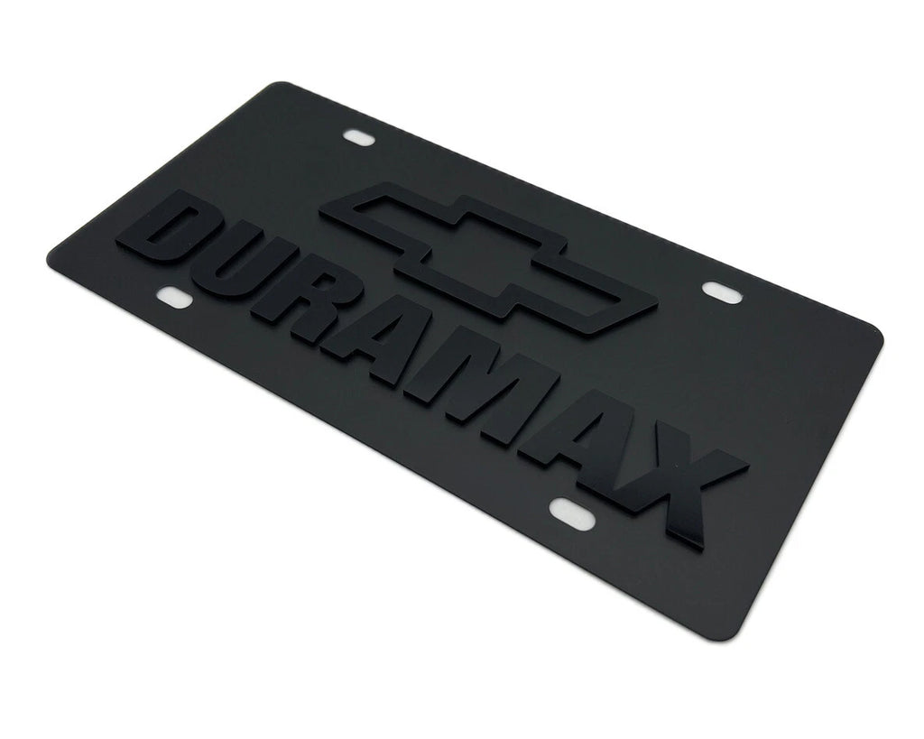 License Plate Frame Heavy Duty Black Metal for Chevrolet Duramax (2017–2024)