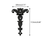 Set of 4 Black T-Strap Hinges for Cabinet Door Jewelry Box