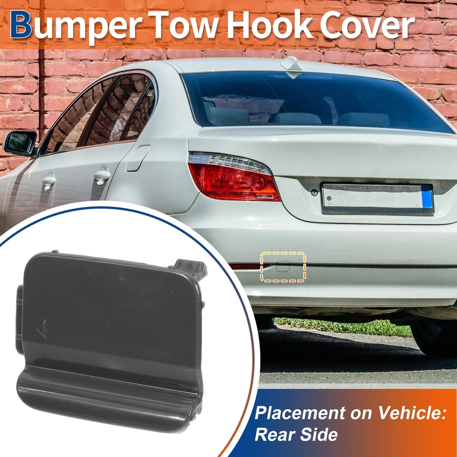 Rear Tow Hook Cover for BMW 528i 535i 550i (2011–2016) No. 51127178183