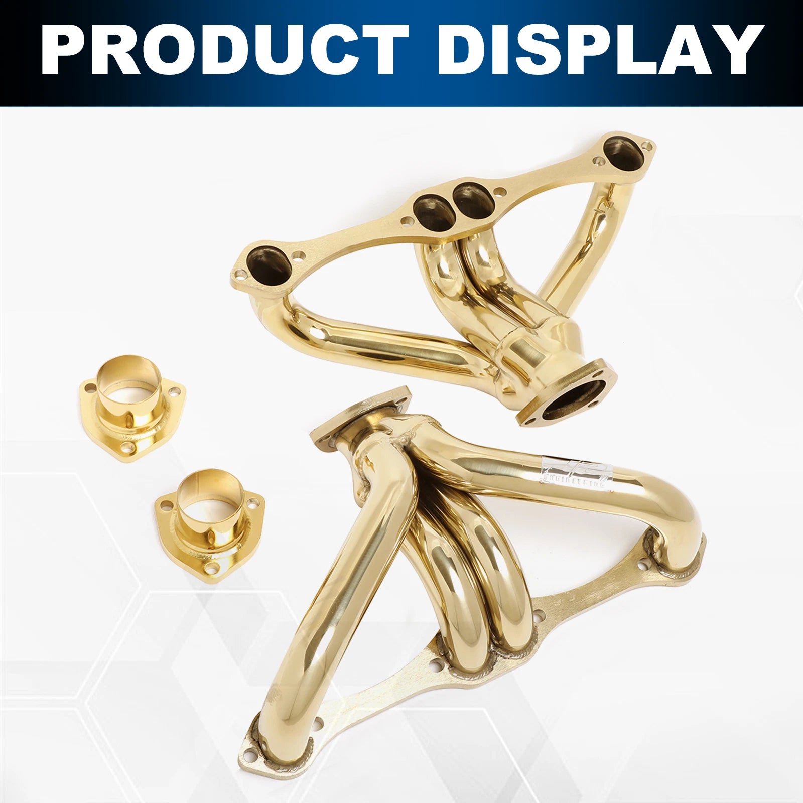 Stainless Steel Gold Exhaust Header for Street Rod SBC Small Block V8 (1923–1949)