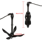 2-Pack Folding Kayak Anchor Set for Grapnel Boat (Black, 3.2KG)