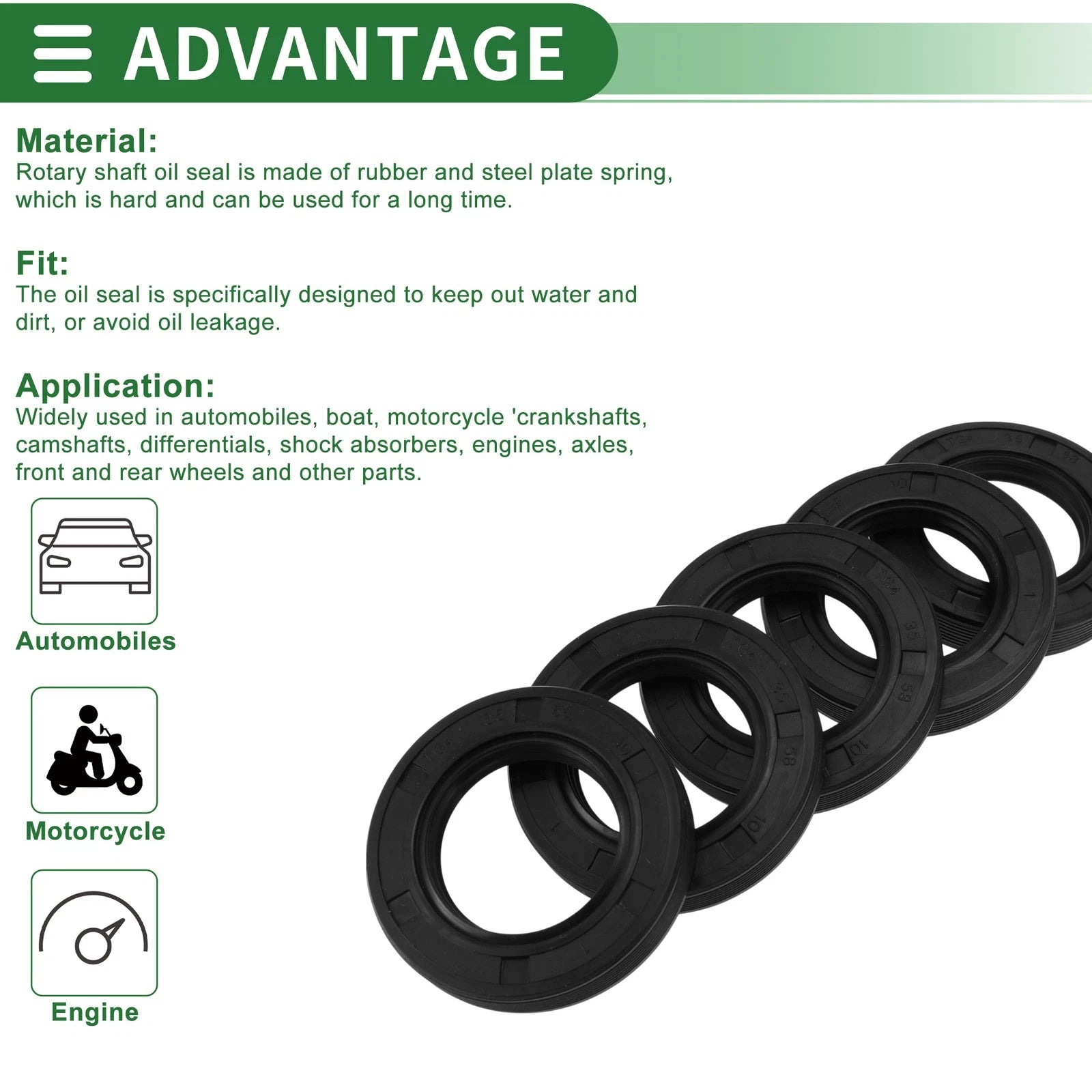 Oil Seal for Rotary Shaft (35x58x10mm)